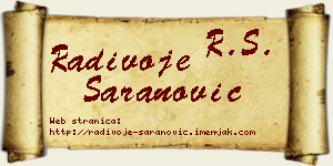 Radivoje Šaranović vizit kartica
